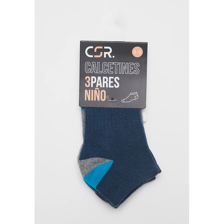 Calcetín Sport Tripack Niño Azul 2