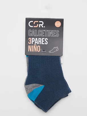 Calcetín Sport Tripack Niño Azul