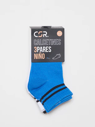 Calcetín Sport Tripack Niño Azul