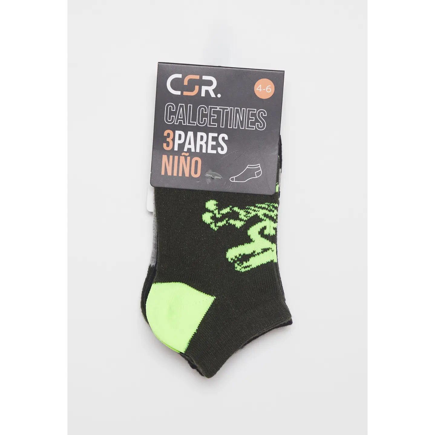 Calcetín Corto Tripack Niño Verde 2
