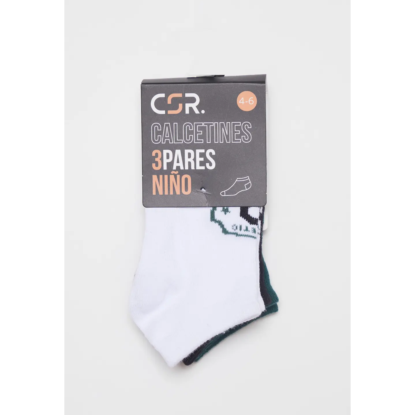 Calcetín Corto Tripack Niño Blanco 2