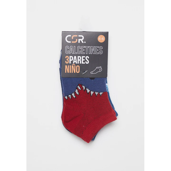 Calcetín Corto Tripack Niño Azul 2