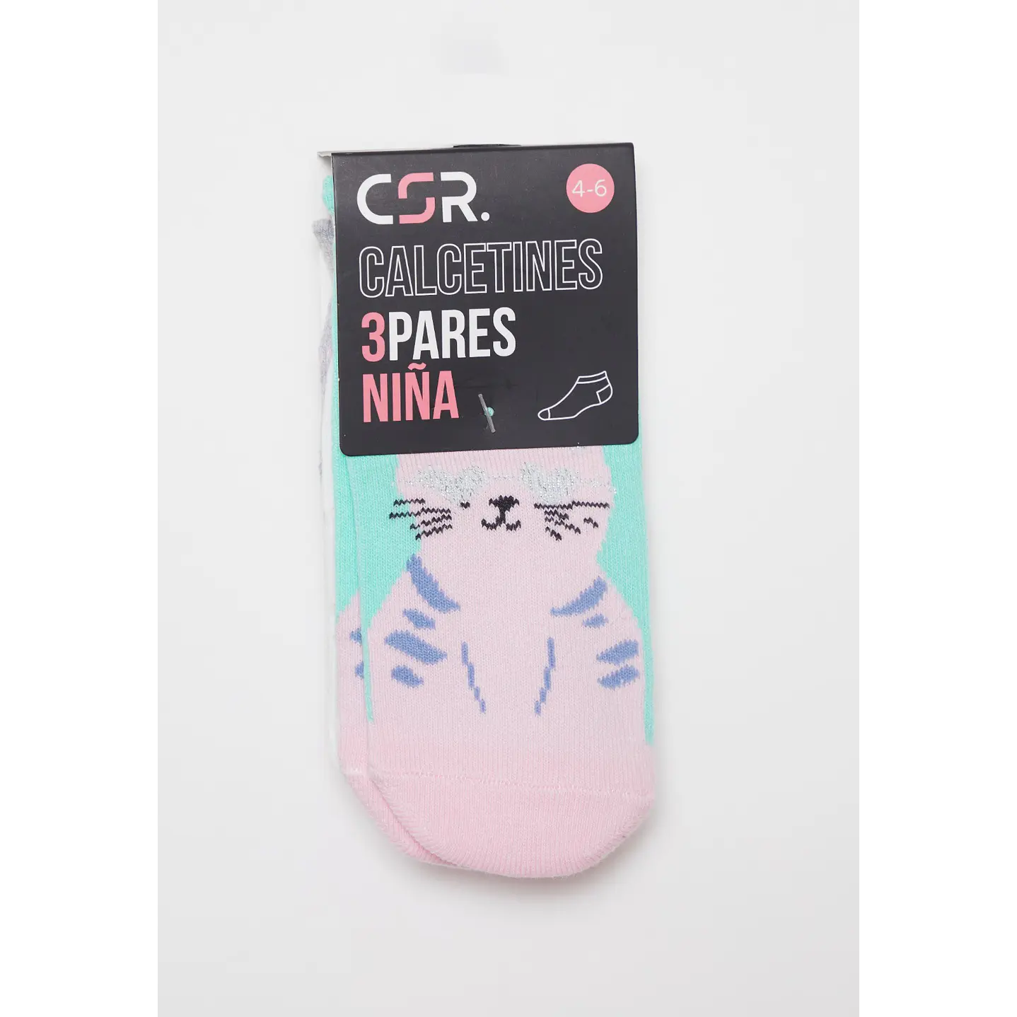 Calcetín Corto Tripack Niña Turquesa 2