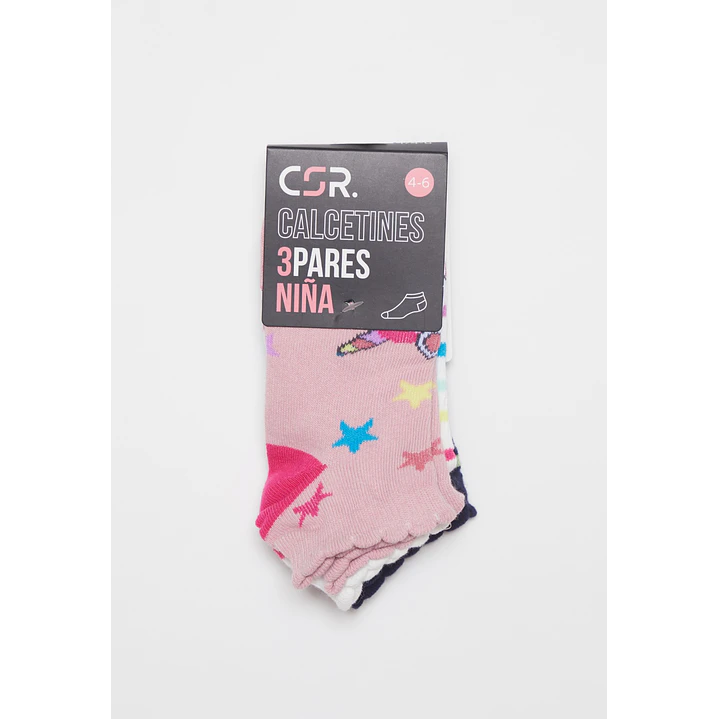 Calcetín Corto Tripack Niña  2