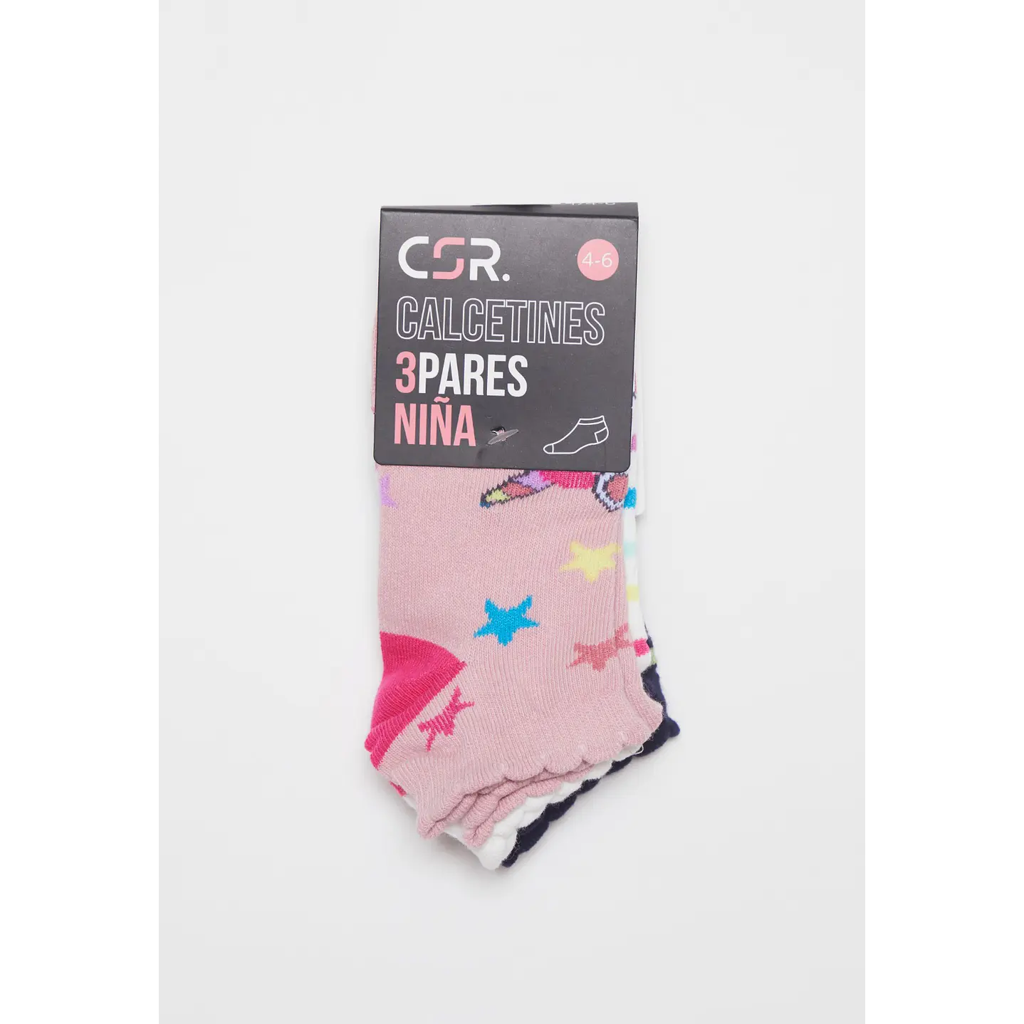 Calcetín Corto Tripack Niña Blanco 2