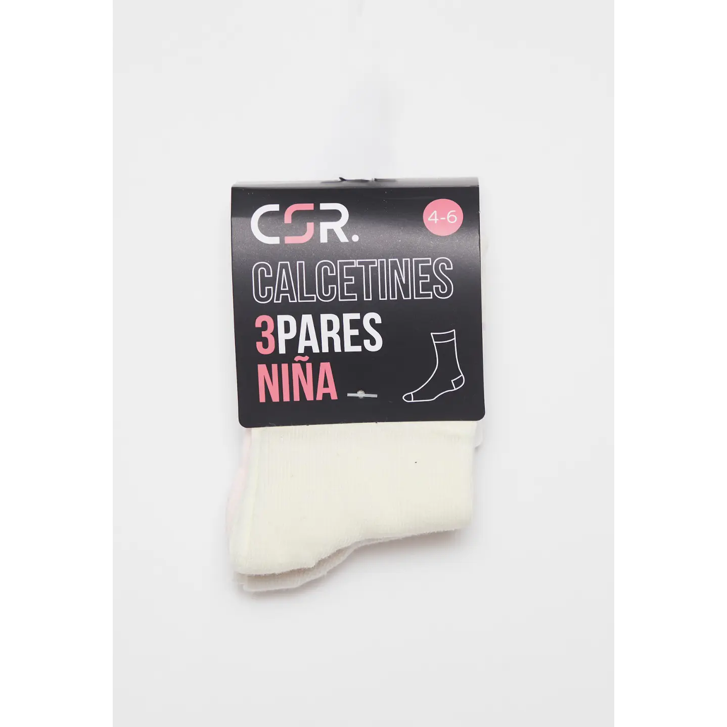 Calcetín Largo Tripack Niña Rosado 2