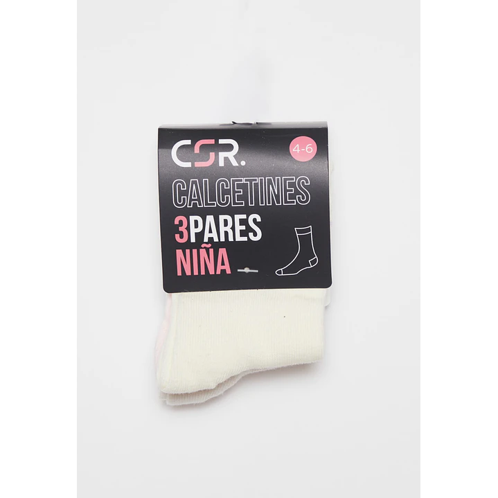 Calcetín Largo Tripack Niña Rosado 2