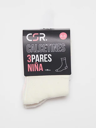 Calcetín Largo Tripack Niña Rosado