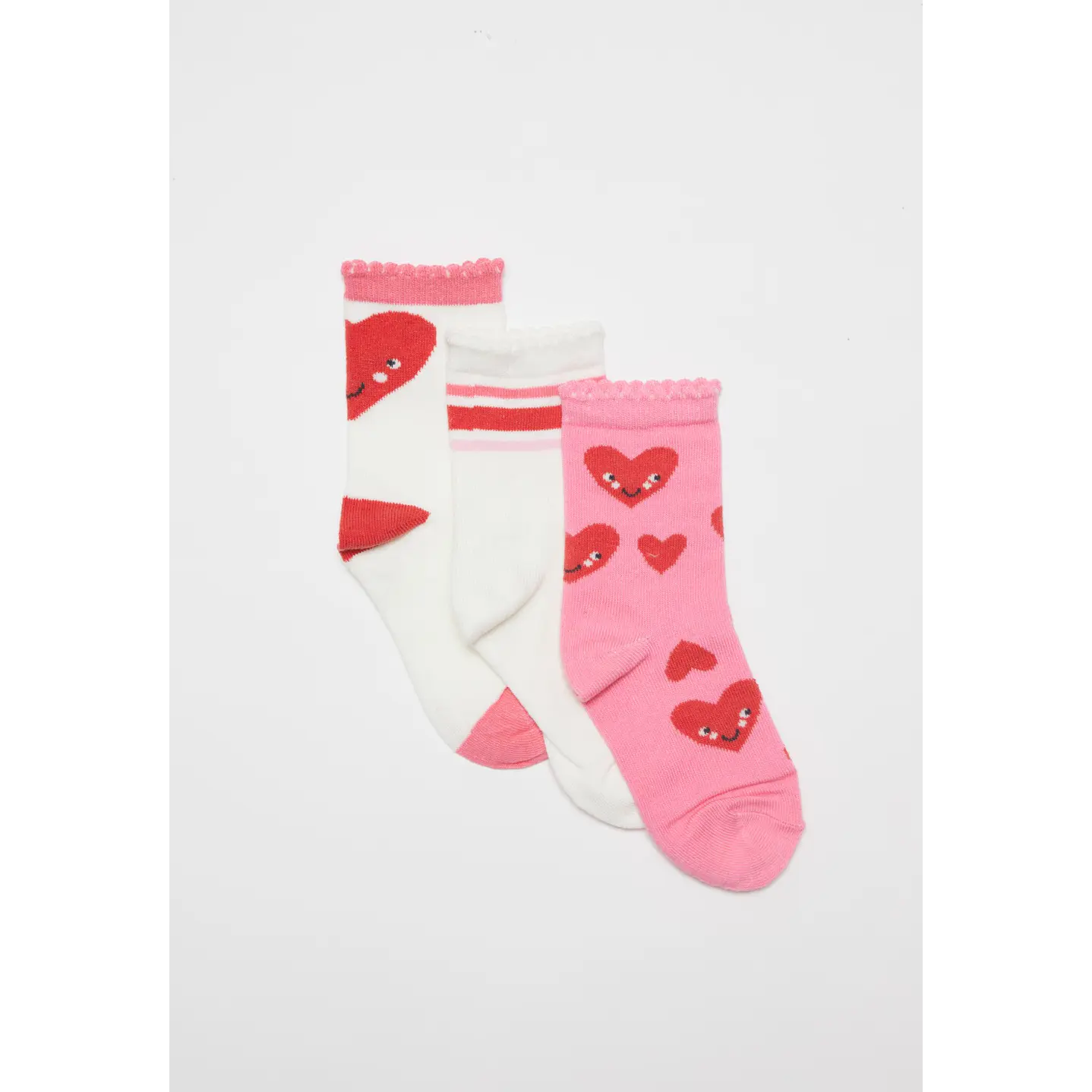 Calcetín Largo Tripack Niña Rosado 1