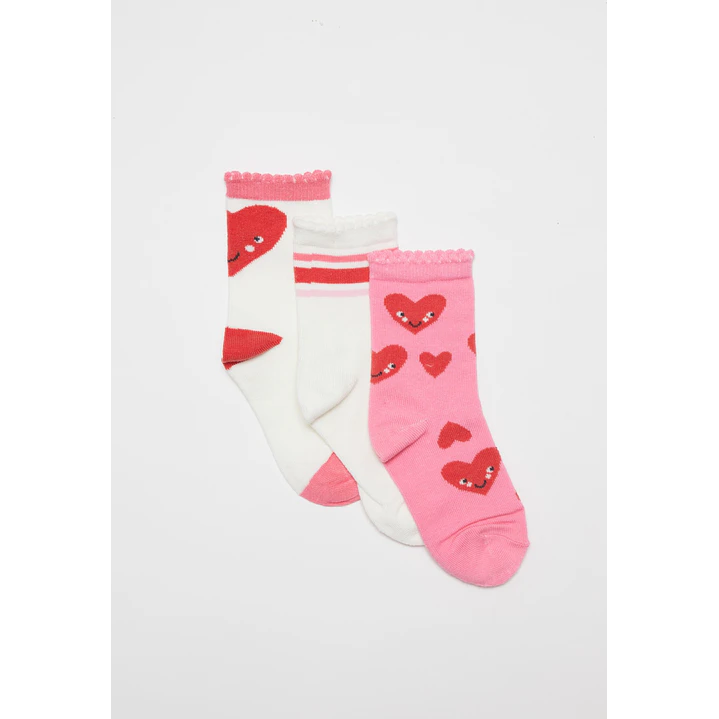 Calcetín Largo Tripack Niña Rosado 1
