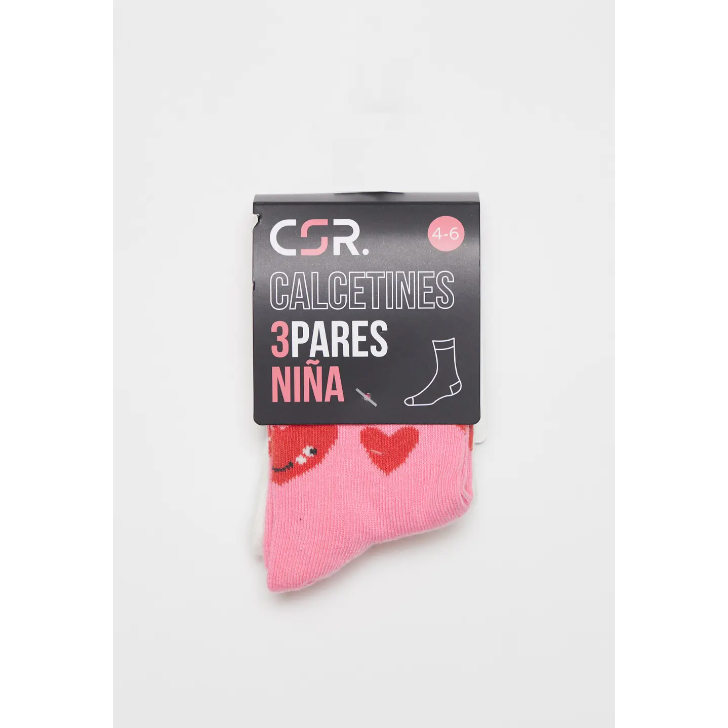 Calcetín Largo Tripack Niña Rosado 2