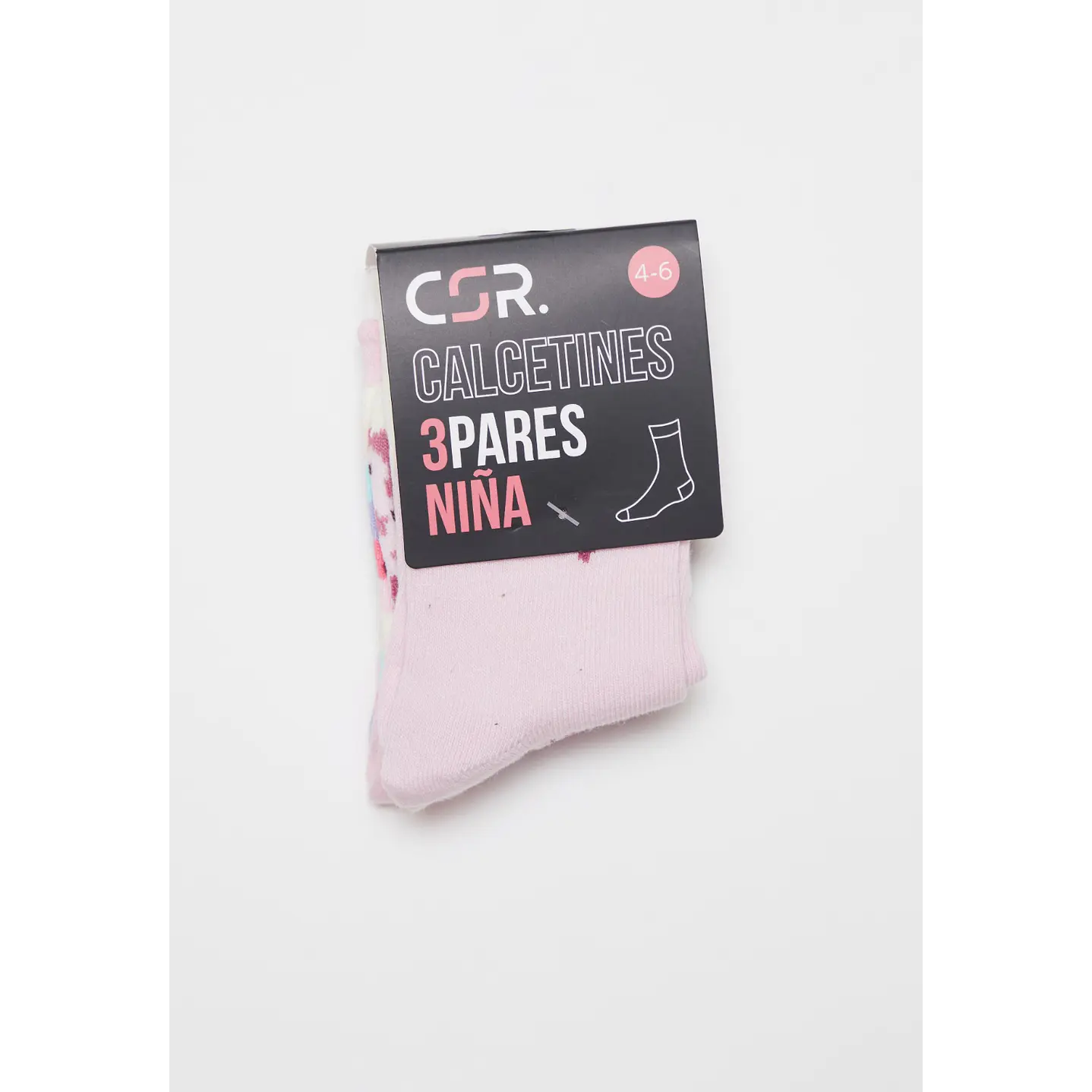 Calcetín Largo Tripack Niña Rosado 2