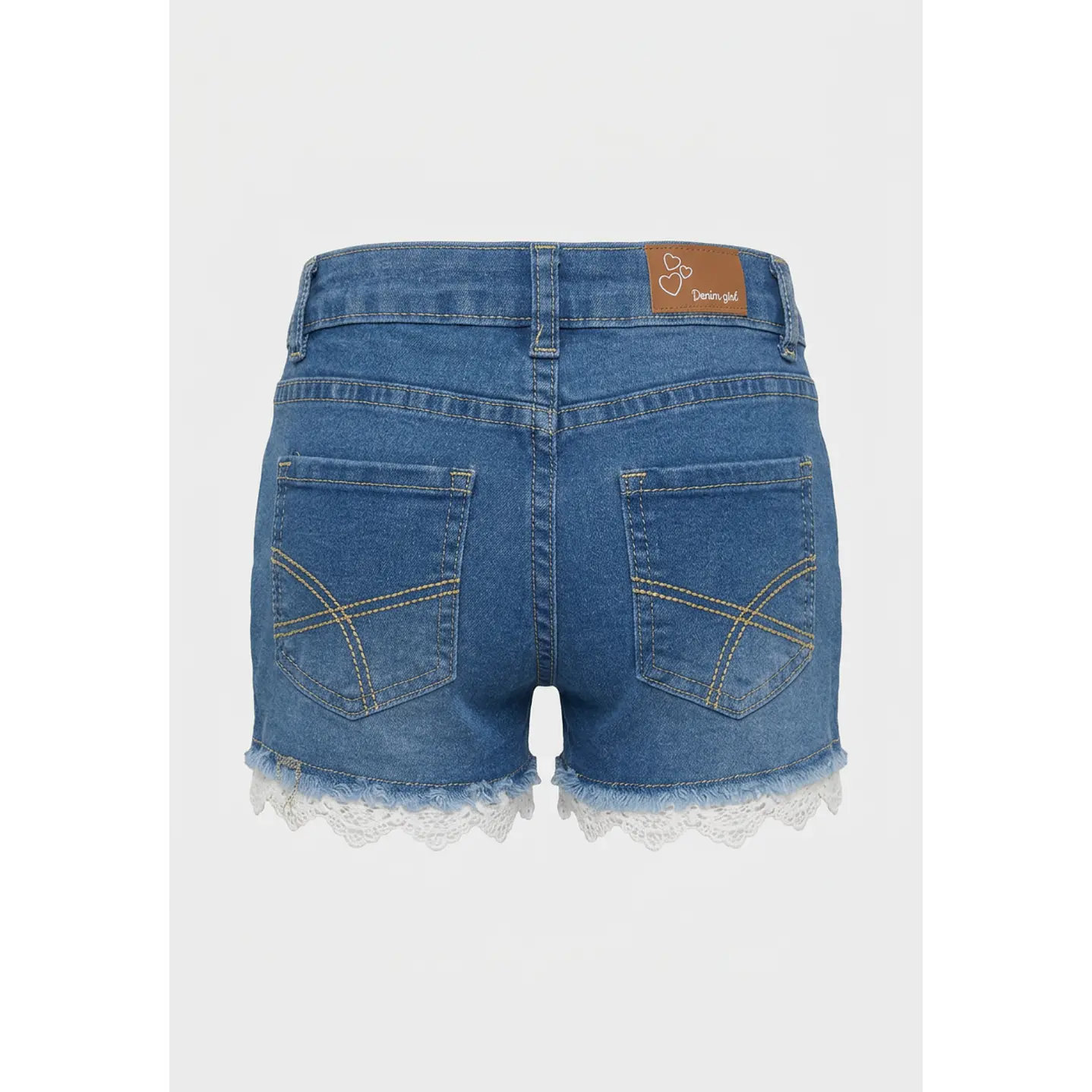 Short Denim Bordado Niña Azul 2
