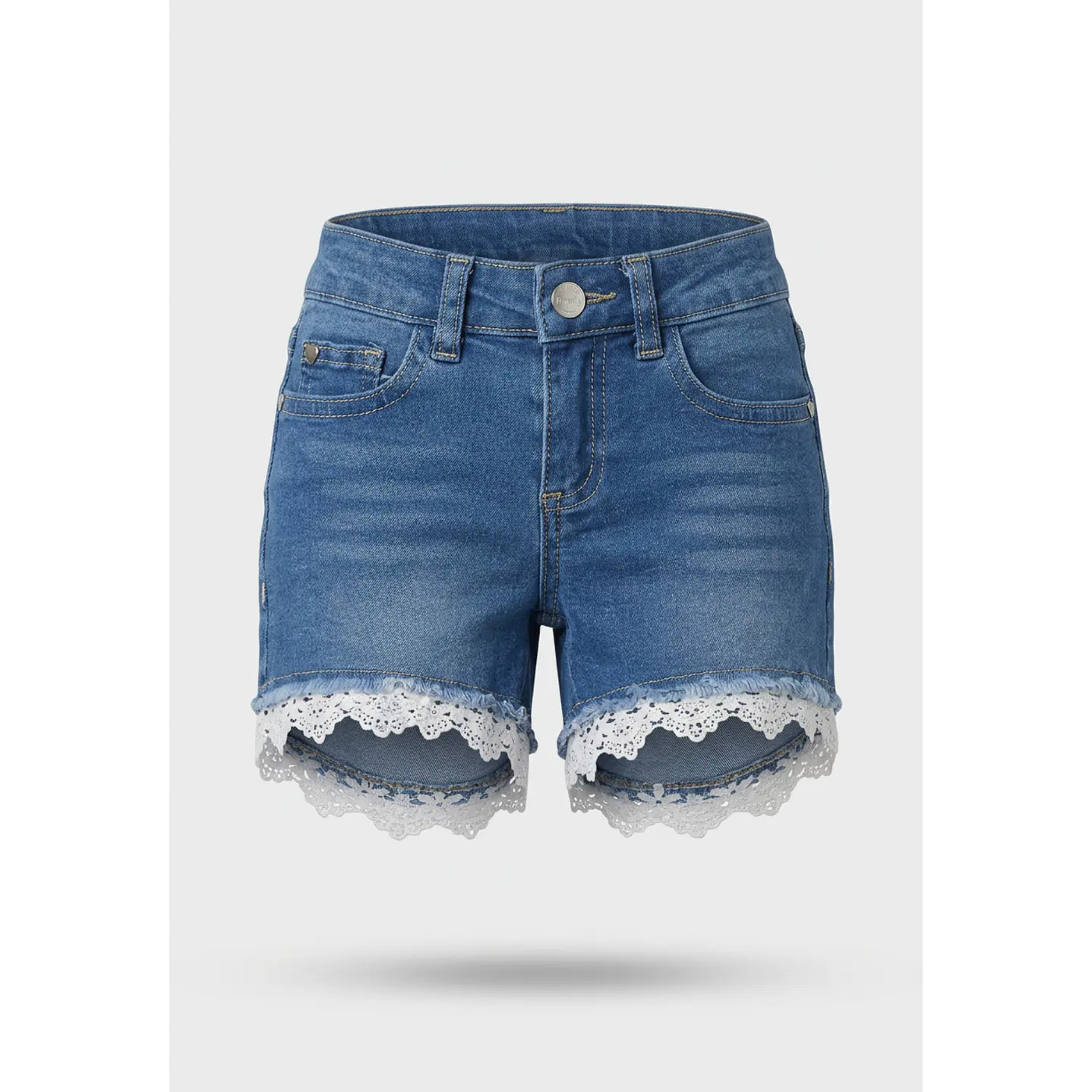 Short Denim Bordado Niña Azul 1