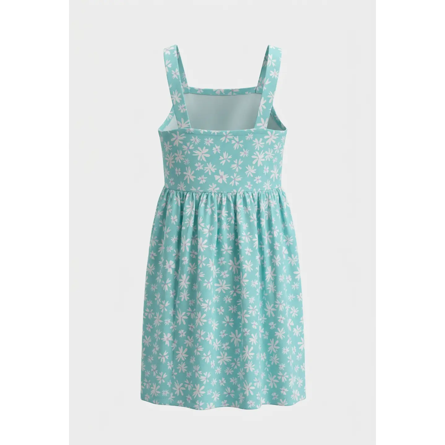 Vestido Botones Niña Turquesa 2