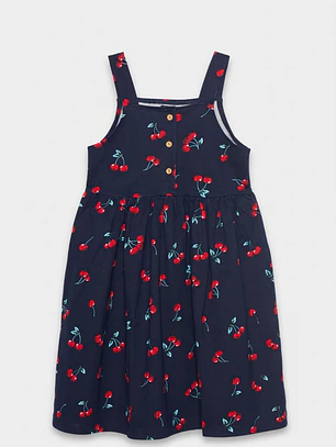 Vestido Botones Niña Azul