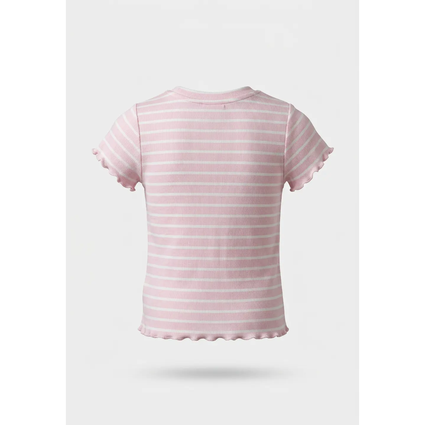 Polera Rib Rulet Niña Rosado 2