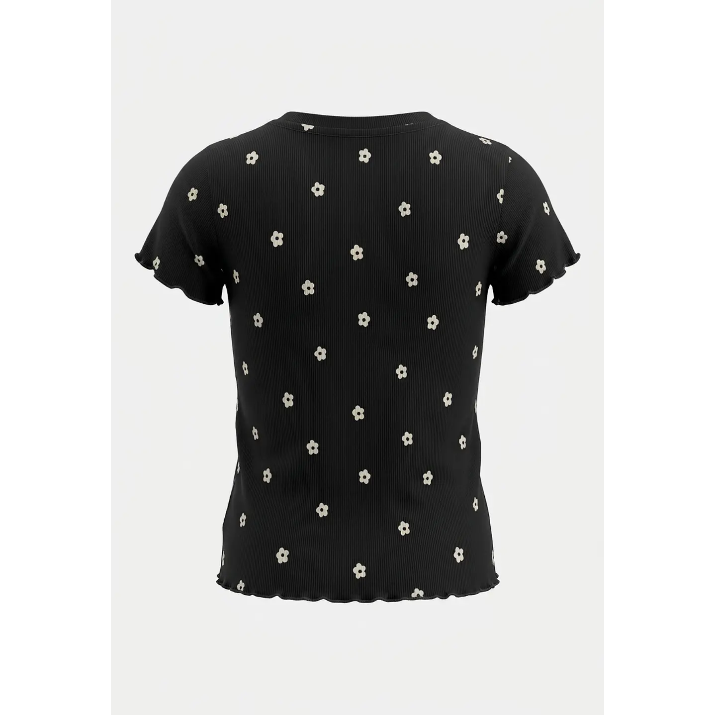 Polera Rib Rulet Niña Gris 2