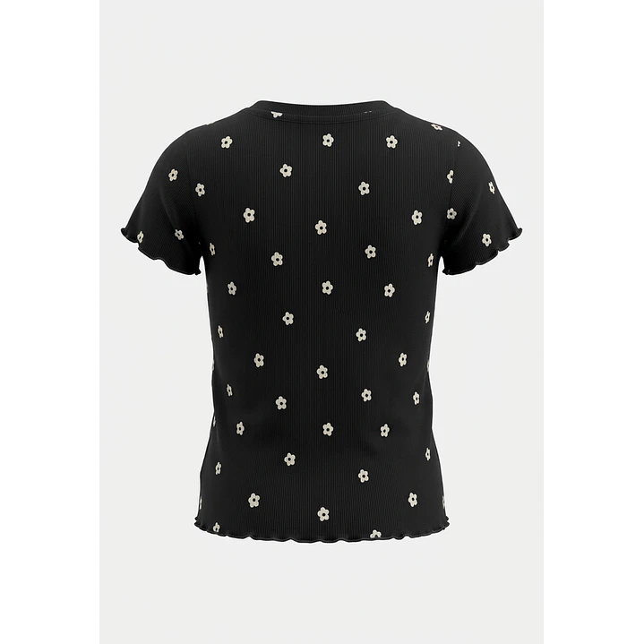 Polera Rib Rulet Niña Gris 2