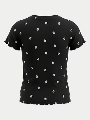 Polera Rib Rulet Niña Gris