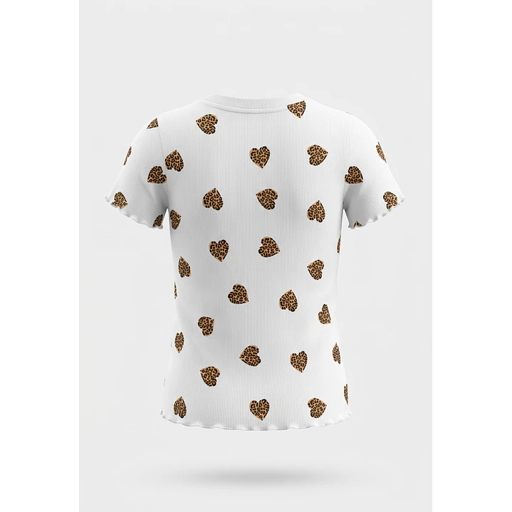 Polera Rib Heart Niña Blanco 2