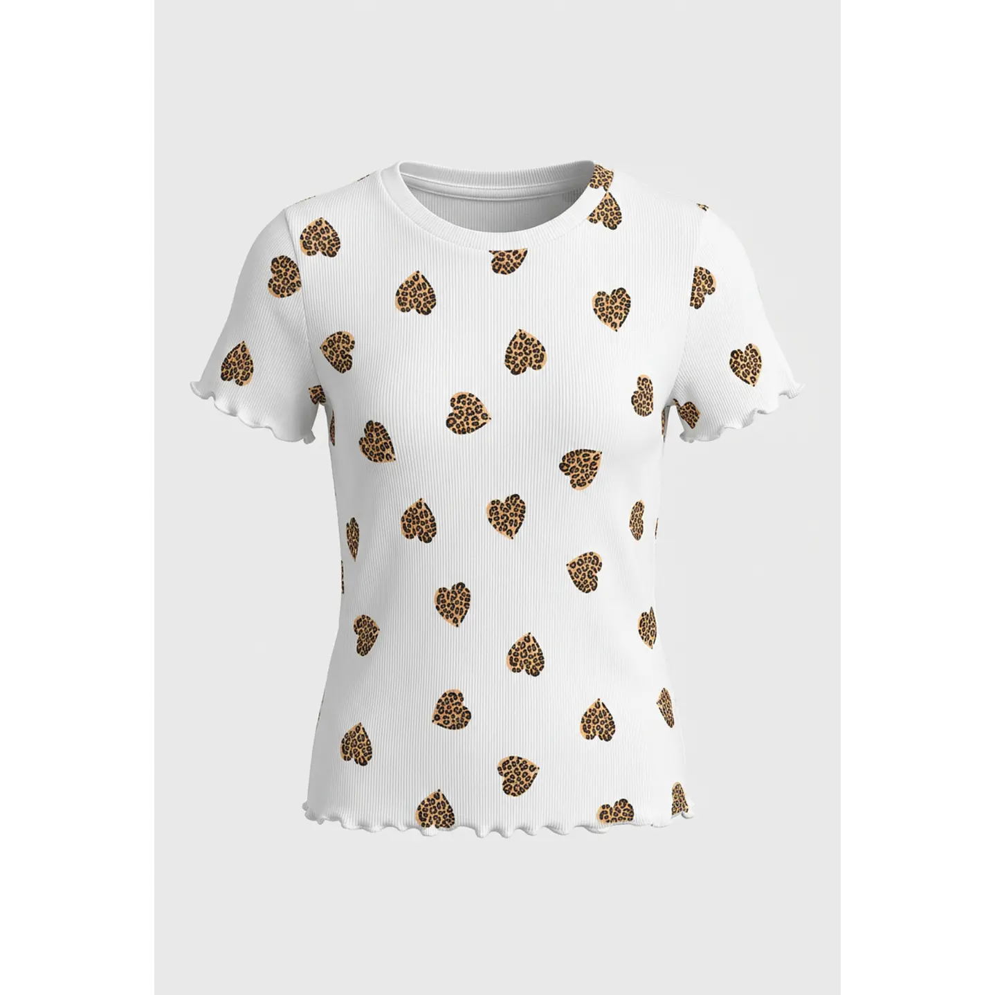 Polera Rib Heart Niña Blanco 1