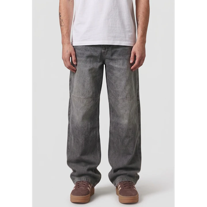 Jeans Super Baggy Hombre Gris 1