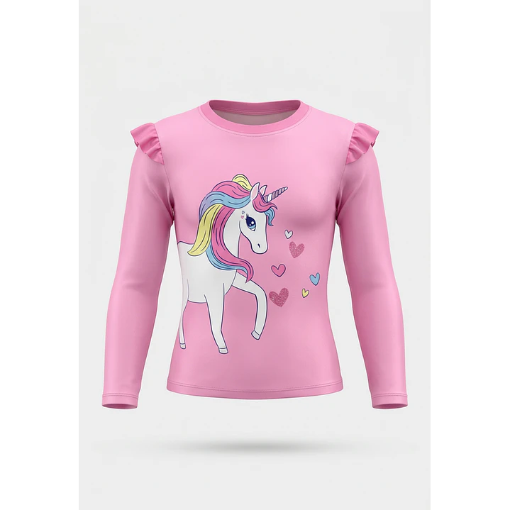 Traje Baño Bikini Unicornio Niña Rosado 1