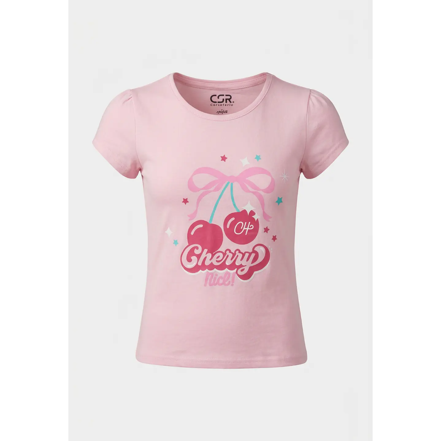 Pijama Corto Diseño Niña Rosado 1