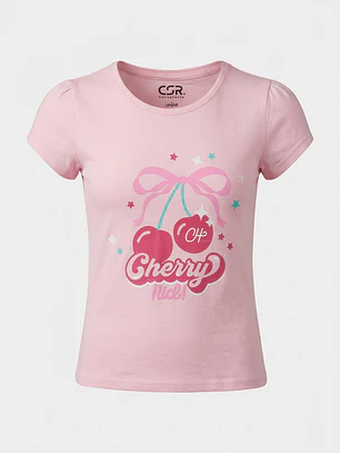 Pijama Corto Diseño Niña Rosado