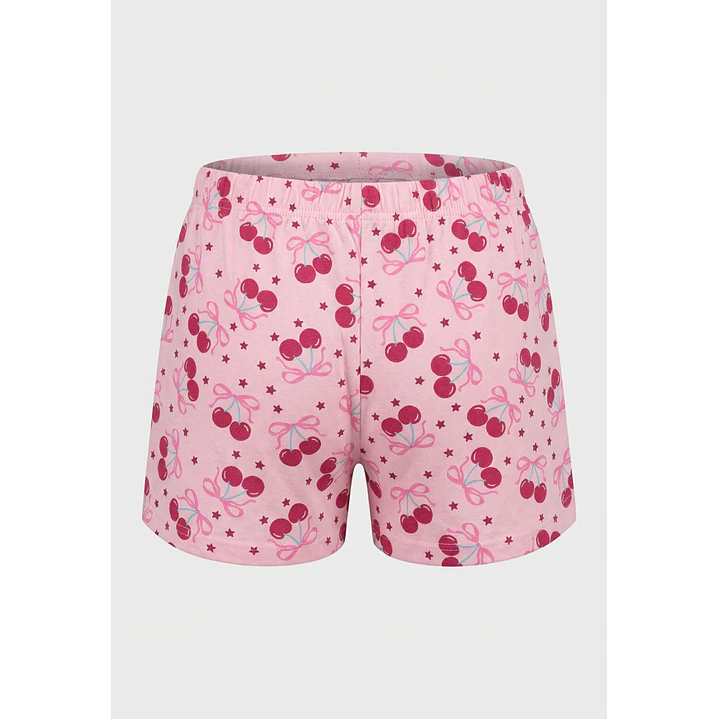 Pijama Corto Diseño Niña Rosado 4