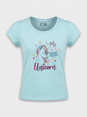 Pijama Corto Diseño Niña Celeste