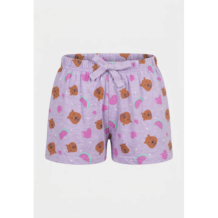 Pijama Corto Diseño Niña Morado 3