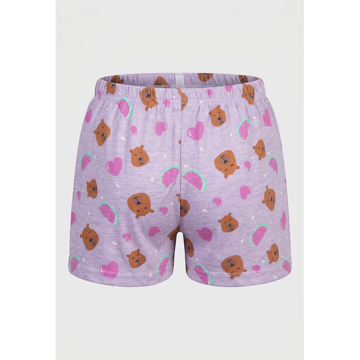 Pijama Corto Diseño Niña Morado 4