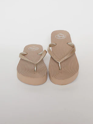 Hawaiana Glitter Mujer Beige
