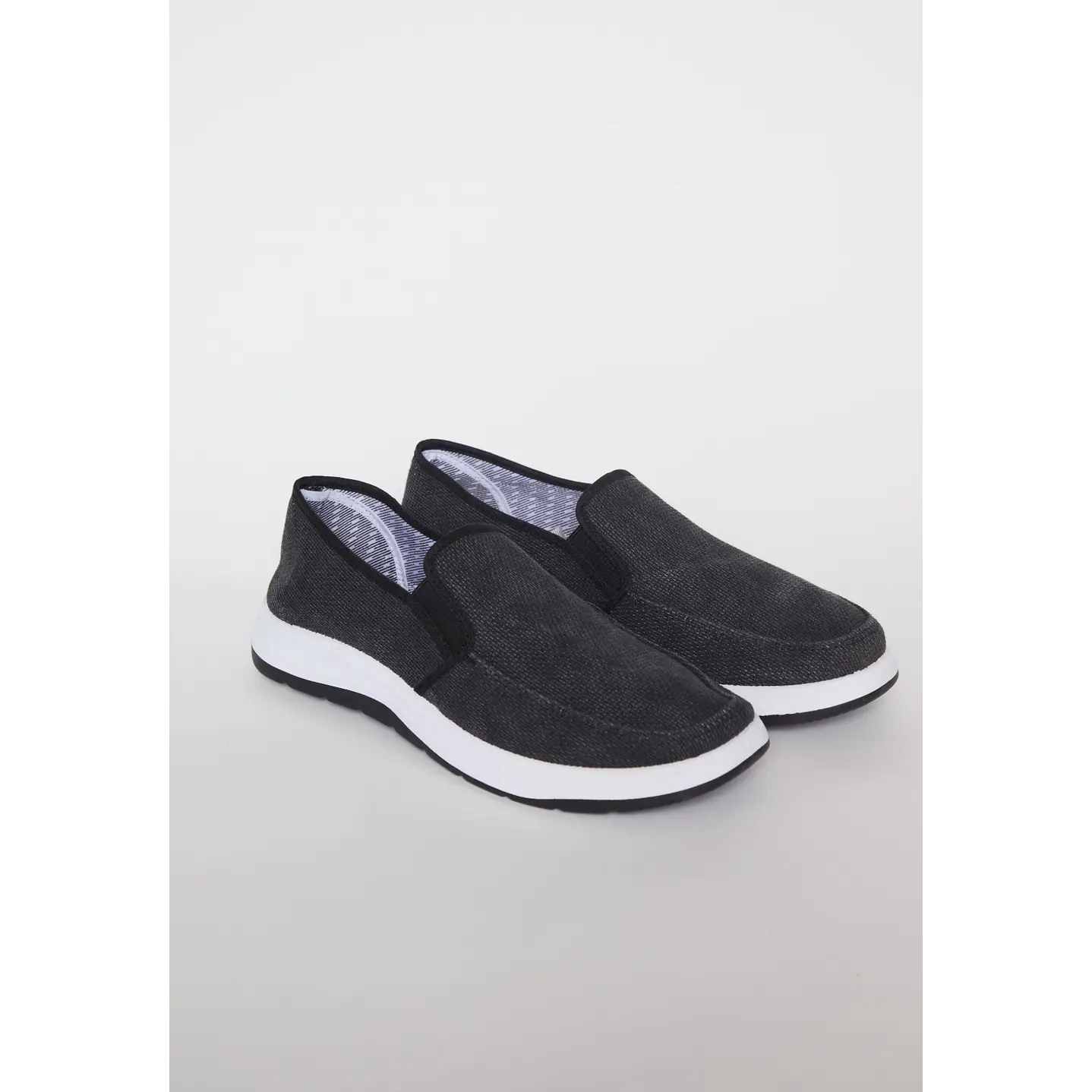 Zapatilla Lona Hombre Negro 1