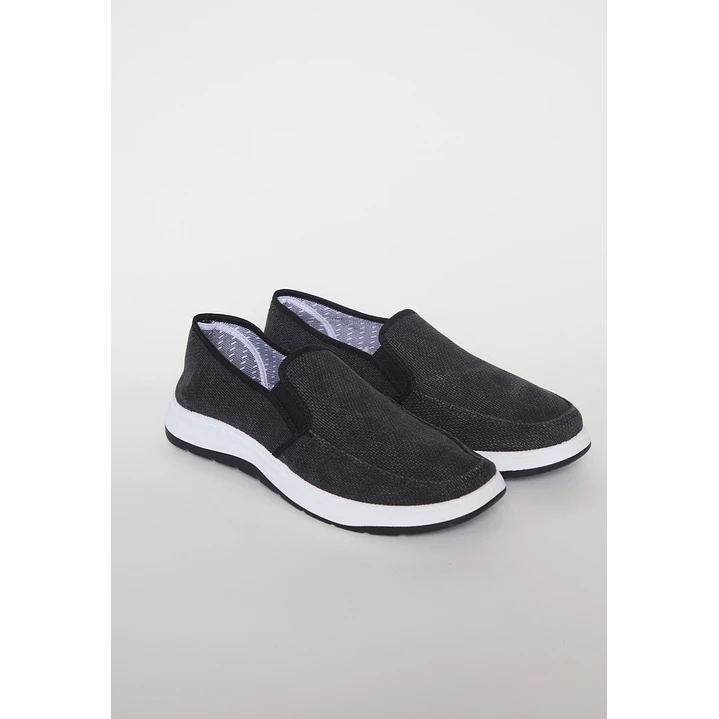 Zapatilla Lona Hombre Negro 1