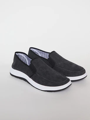 Zapatilla Lona Hombre Negro