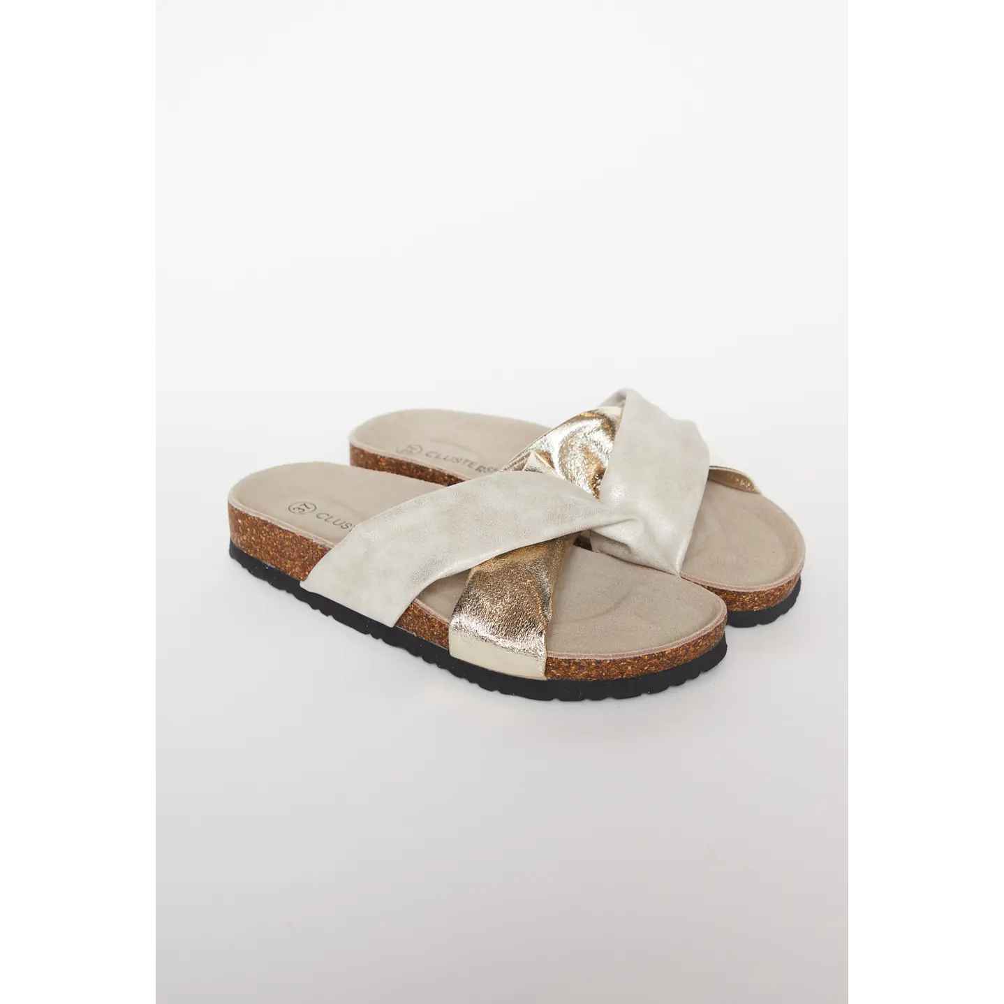 Sandalia Cruzada Mujer Beige 1