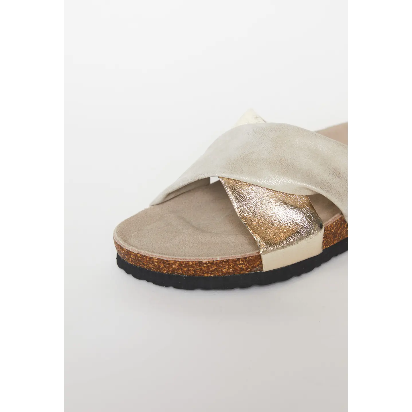 Sandalia Cruzada Mujer Beige 3