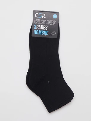 Calcetín Sport Tripack Hombre Negro