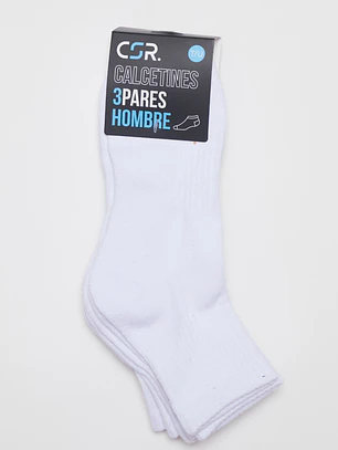 Calcetín Sport Tripack Hombre Blanco