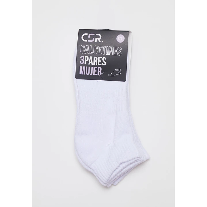 Calcetín Media Tripack Mujer Blanco 2