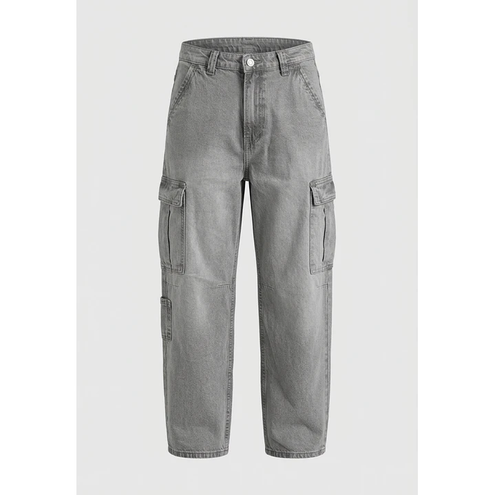 Jeans Cargo Loose Fit Lolo Gris 1
