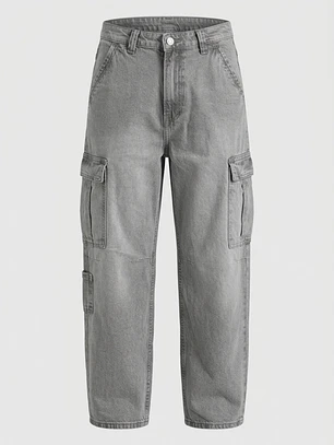 Jeans Cargo Loose Fit Lolo Gris