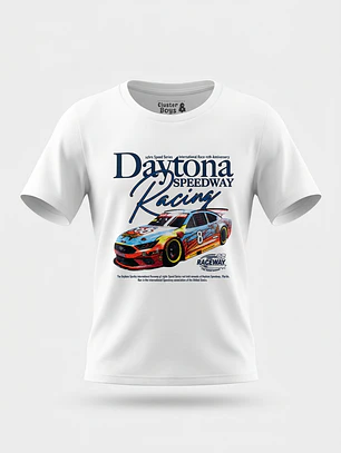 Polera Racing Niño Blanco
