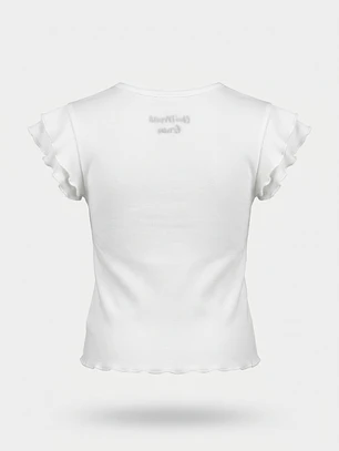 Polera Coquette Niña Crudo