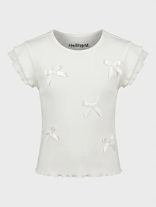 Polera Coquette Niña Crudo