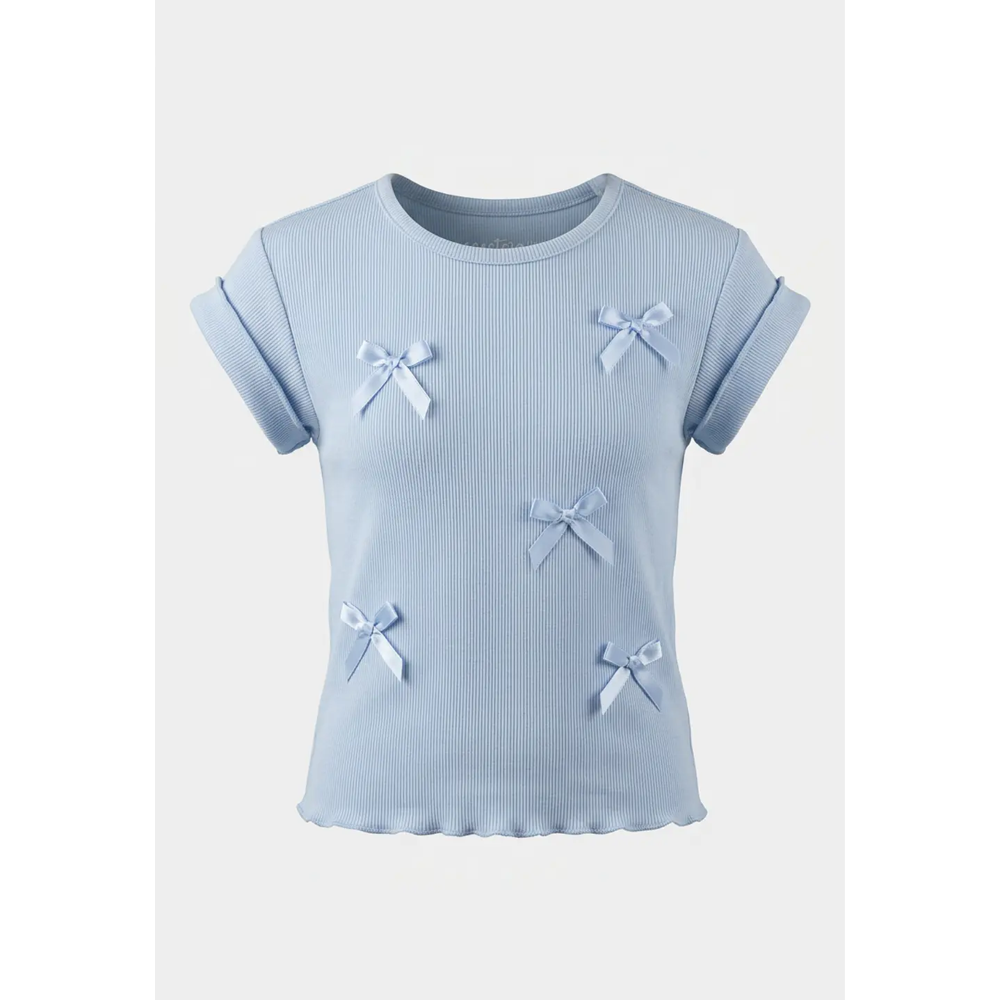 Polera Coquette Niña Celeste 1