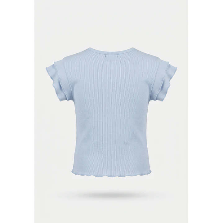 Polera Coquette Niña Celeste 2